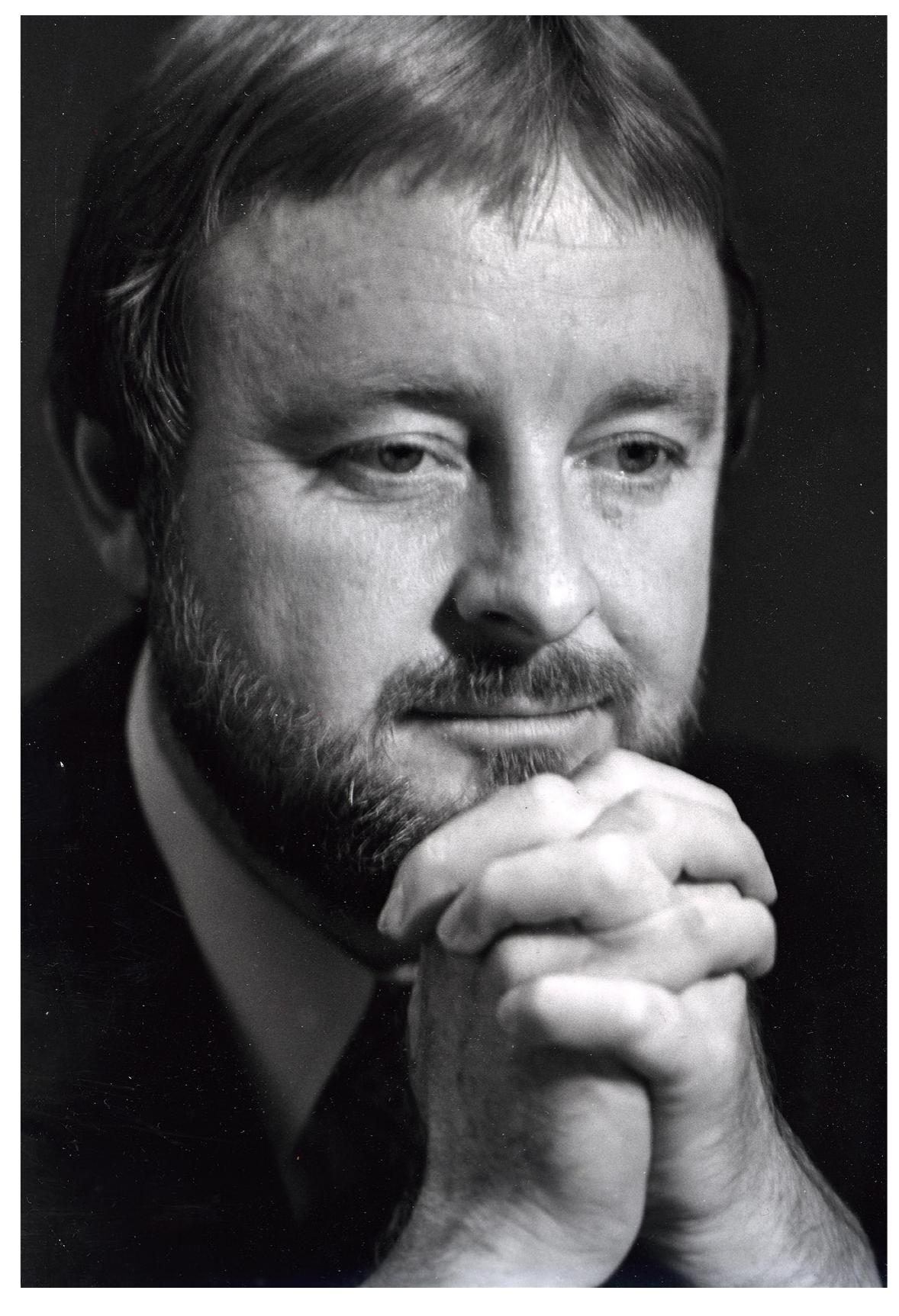 Black and white portrait of Ingo Swann