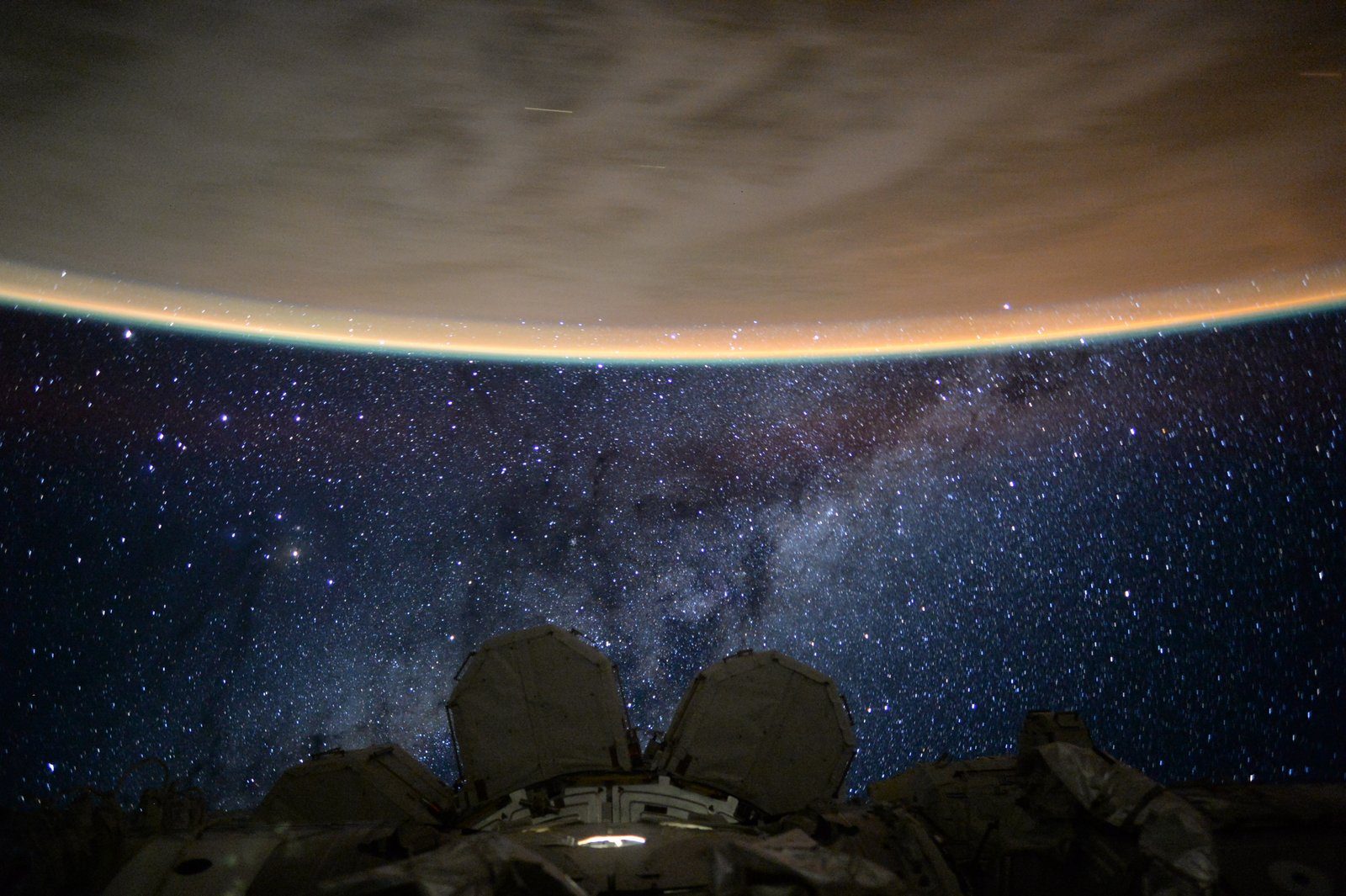 The Perseid meteor shower photographed from the International Space Station