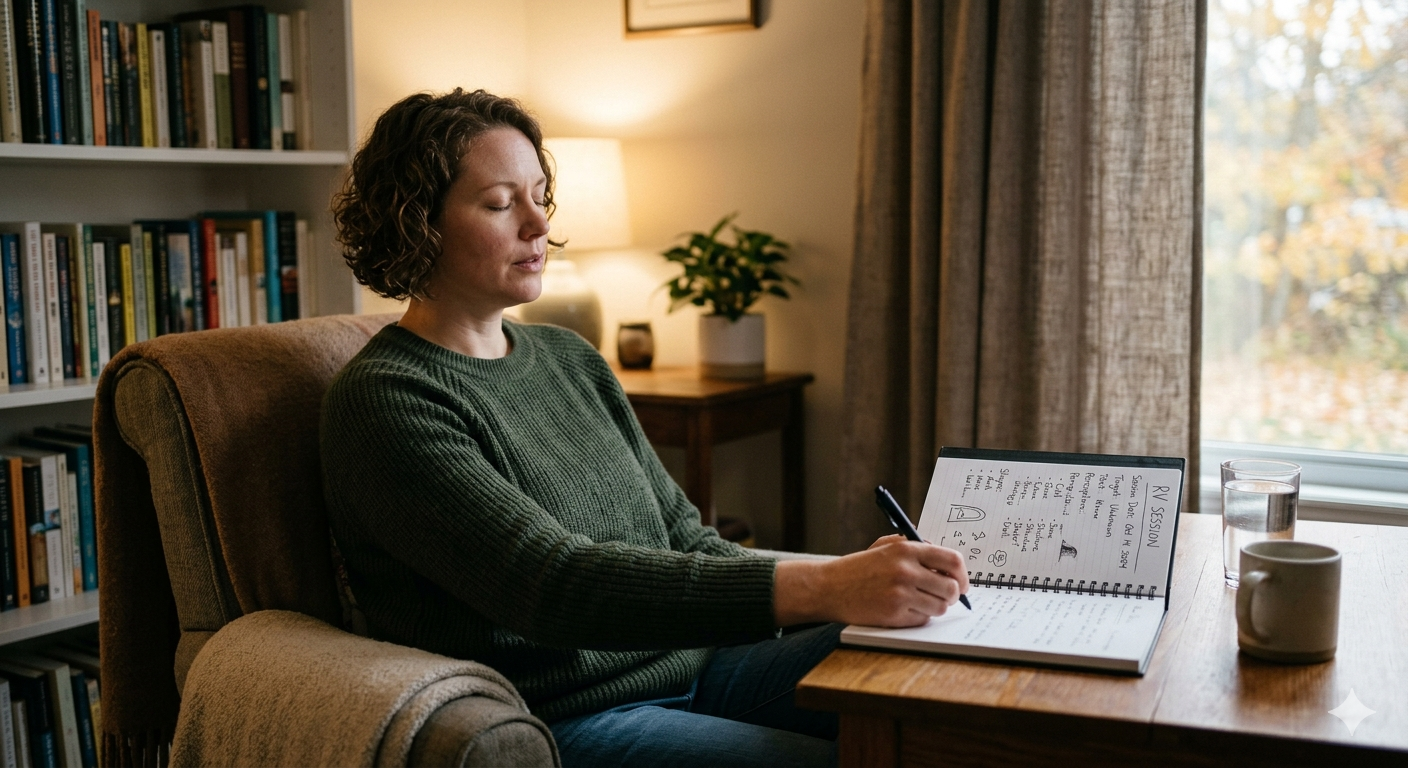 A remote viewer at work — the CRV session protocol in practice